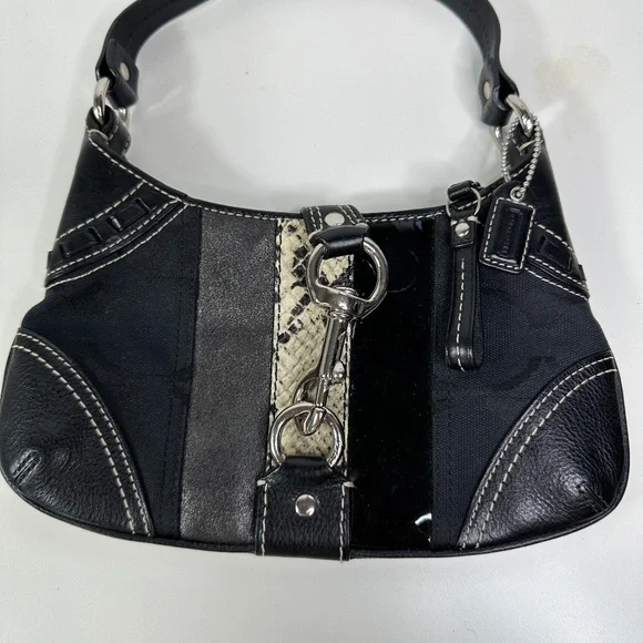 Authentic Coach Mini Hobo Black Buckle Shoulder Bag Y2K Vintage Rare - Picture 4 of 15